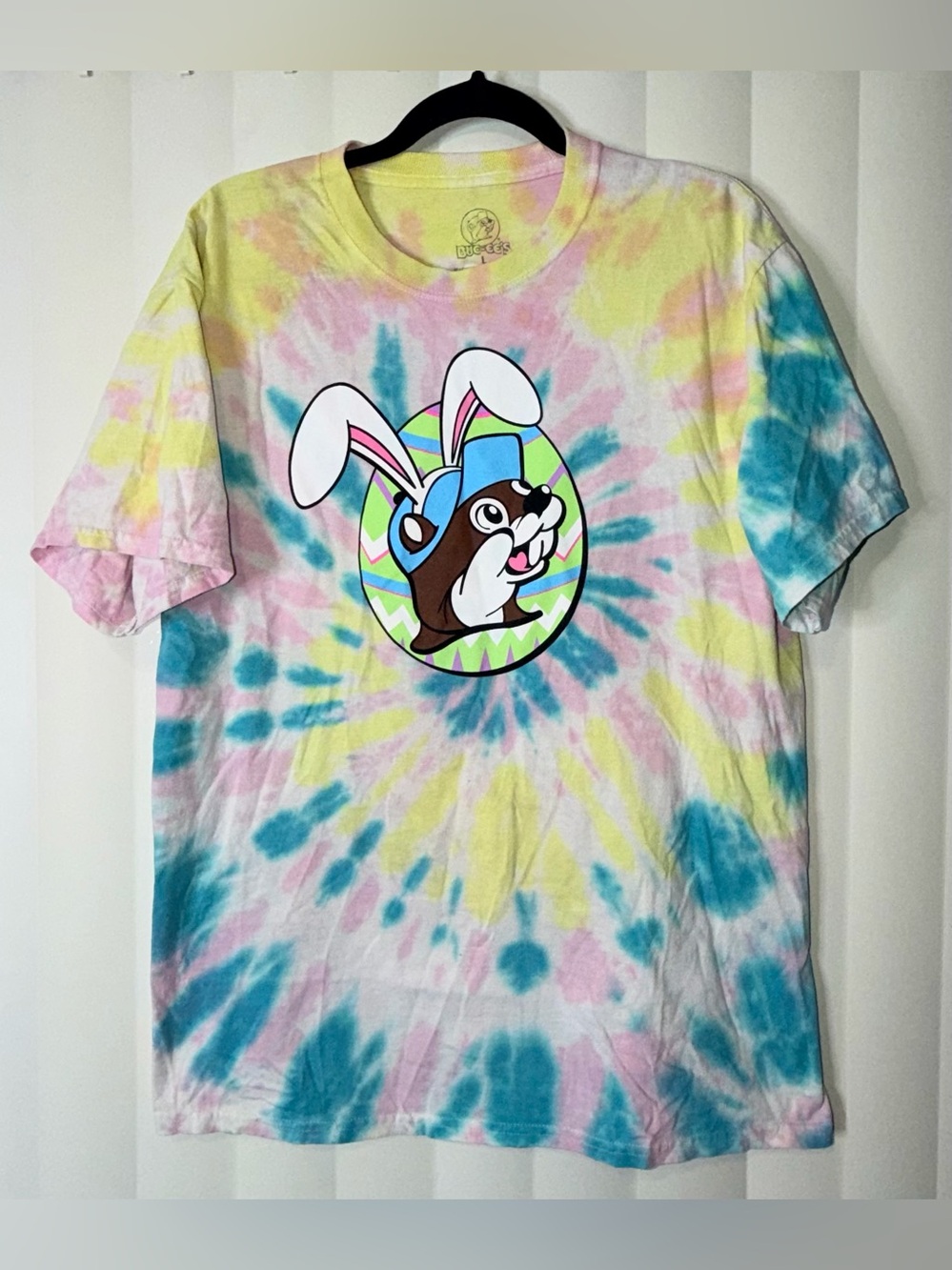 Buc-ee's Pastel Tie-Dye Easter Bunny "But Did You Dye" T-shirt Cotton Adult L